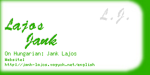 lajos jank business card